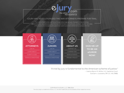 eJury website screenshot
