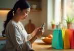 Woman taking photo of groceries