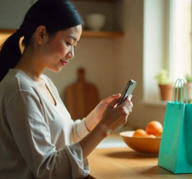 woman scanning her purchases