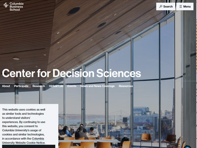 Center for the Decision Sciences website screenshot