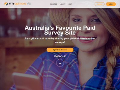 MyOpinions website screenshot